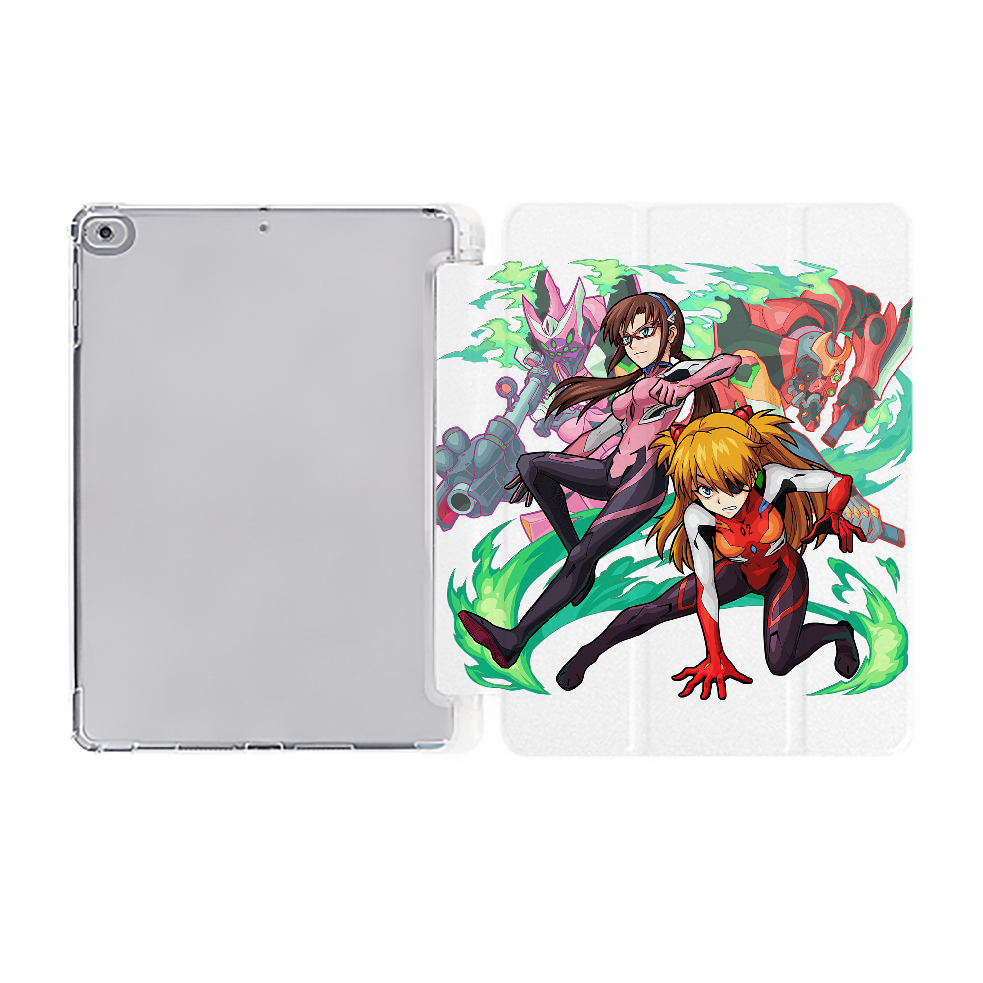 （画像用） EVA 新世紀エヴァンゲリオン IPad ケース ペン収納付き 三つ折りスタンド PUレザー×シリコン 対応機種9.5/10.5/10.9インチ